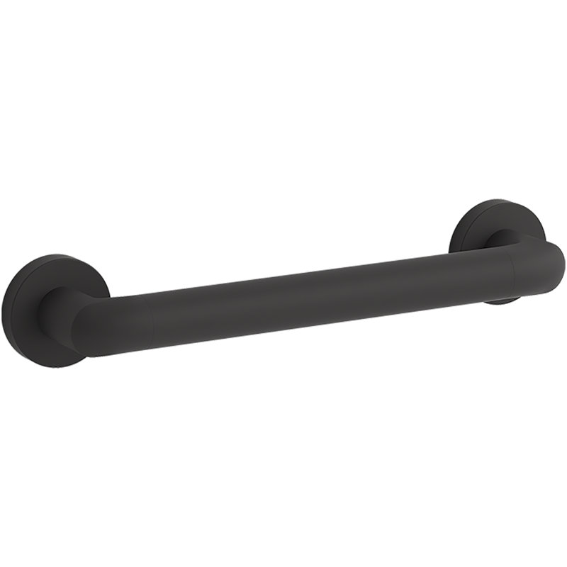 Kumin Grab Bar, Matte Black, 12" W