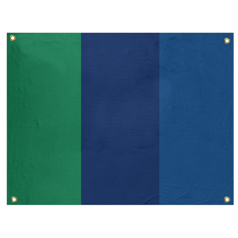 Tapisserie de polyester Vancouver, H 50 po x l 59 po x P 1 po, Vert / bleu / bleu foncé