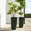 23.75"H Set Of 2 Oversized Eco-Friendly PP And Stone Honeycomb Textured Green Tall Plastic Planter-1826970741