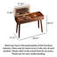Coiffeuse de style Mid-Century en bois d'hévéa massif avec plateau rabattable, miroir dissimulé et grand espace de rangement