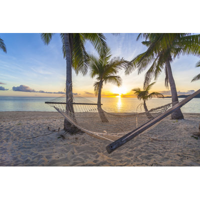 Sunset On Beach - Wrapped Canvas Print