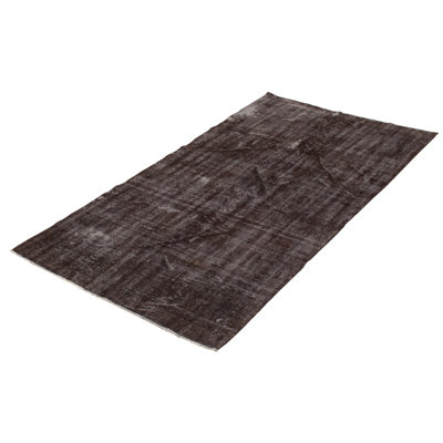 Tapis noir en laine noué à la main de conception unique 2000 pi 4 pi 8 po x 8 pi 6 po Oliur