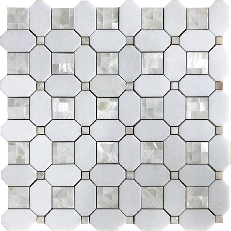 1.2" x 1.2" Seashell Grid Mosaic Wall & Floor Tile