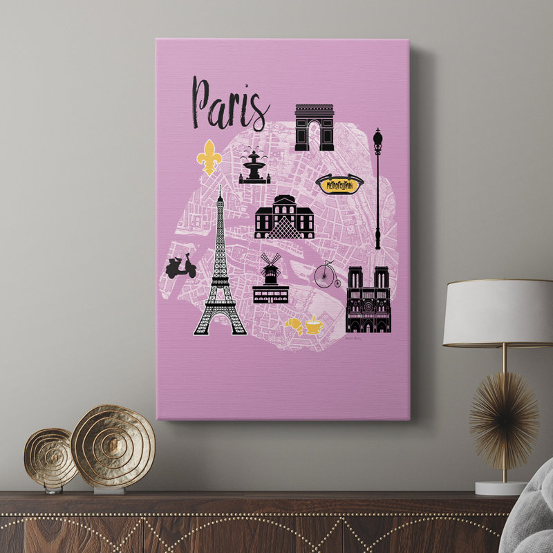 Carte graphique de la ville de Paris - galerie Cavas sur mesure, H 60 po x l 40 po