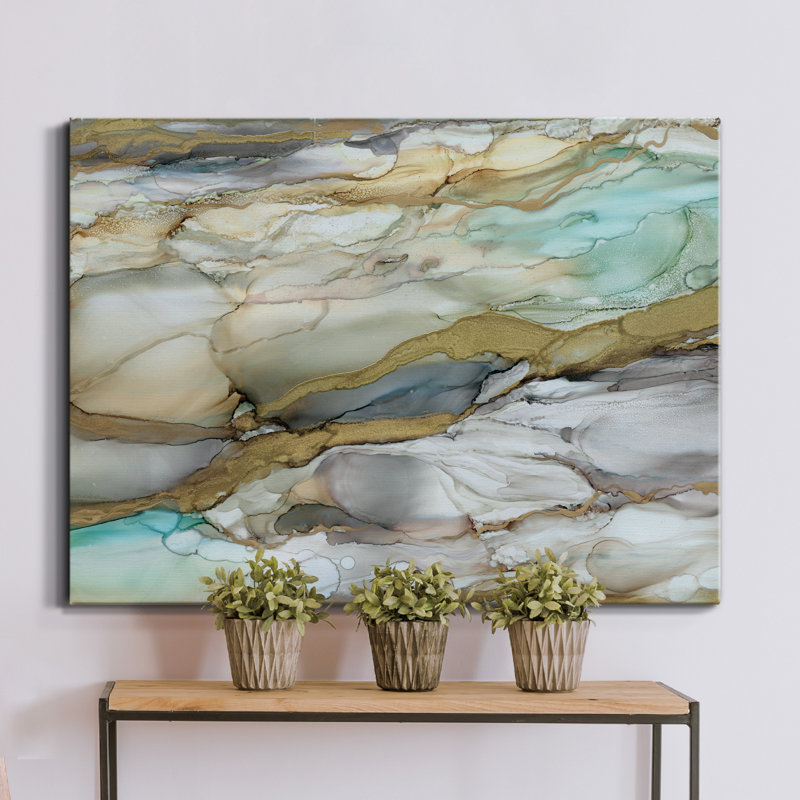 Marbled Glass II - Wrapped Canvas Print, 36" H x 48" W x 1" D