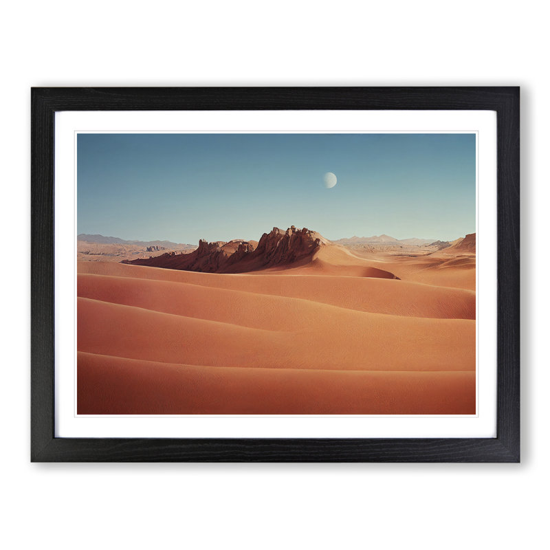 An Elegant Desert 1 Piece Single Picture Frame Wall Art, 46cm H x 64cm W x 2cm D, Black