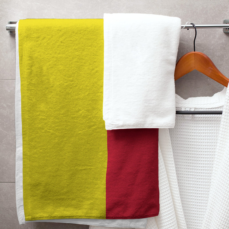Ottawa Lightweight Bath Towel, Microfiber, Yellow/Red/Yellow
