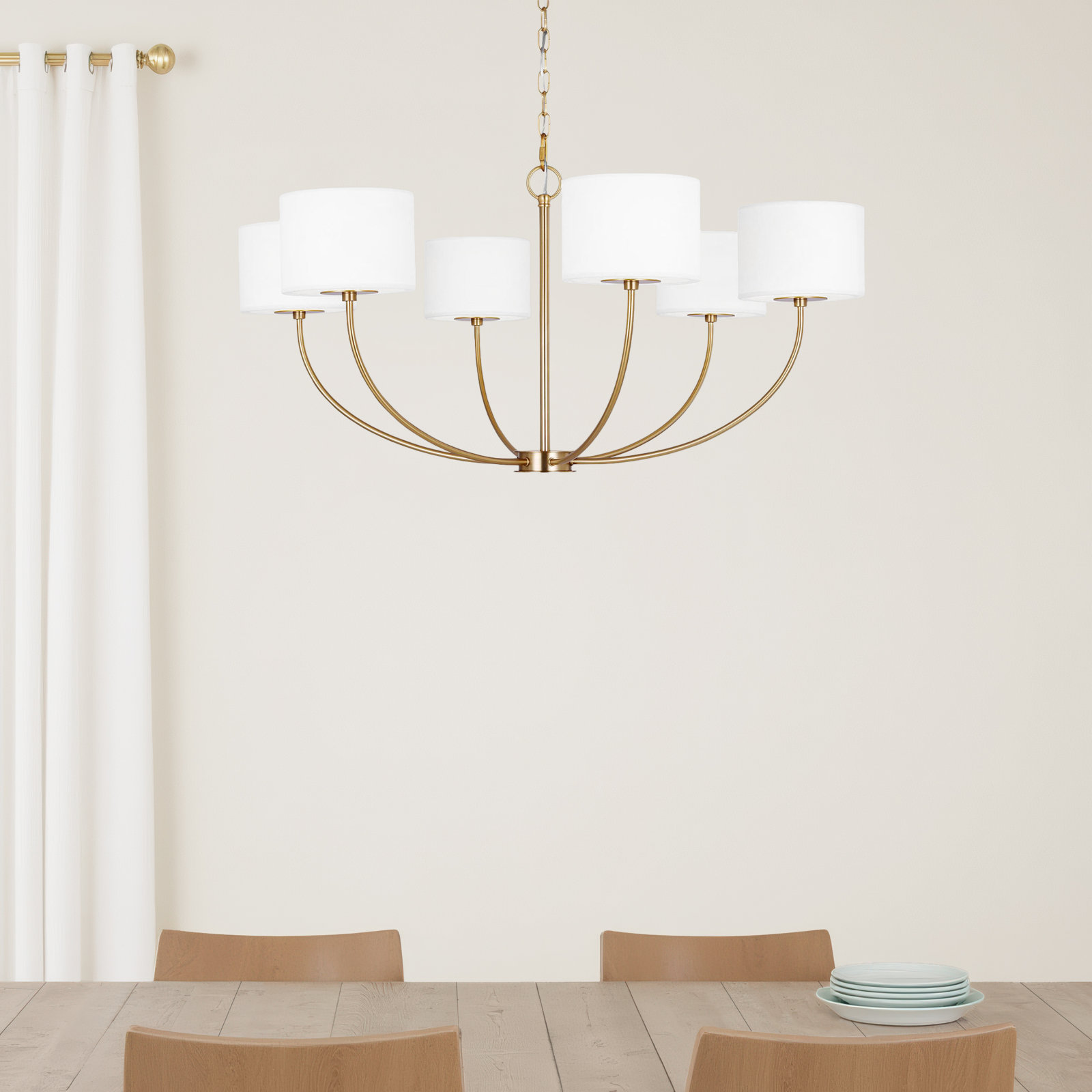 Tanyel 6-Light Chandelier, Burnished Brass