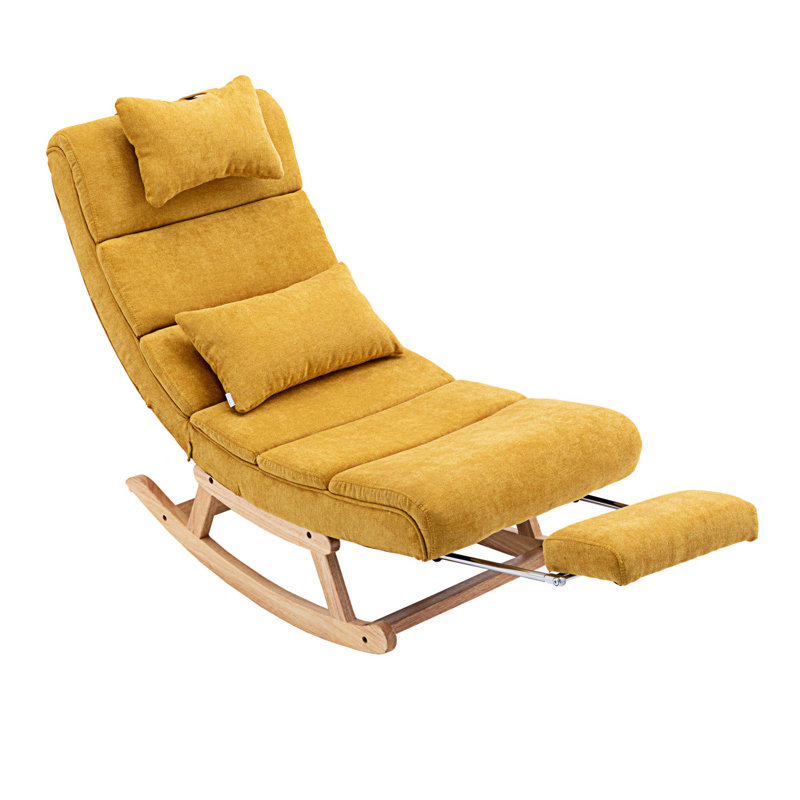 Chaise berçante Emberto, Tissu en microfibre jaune