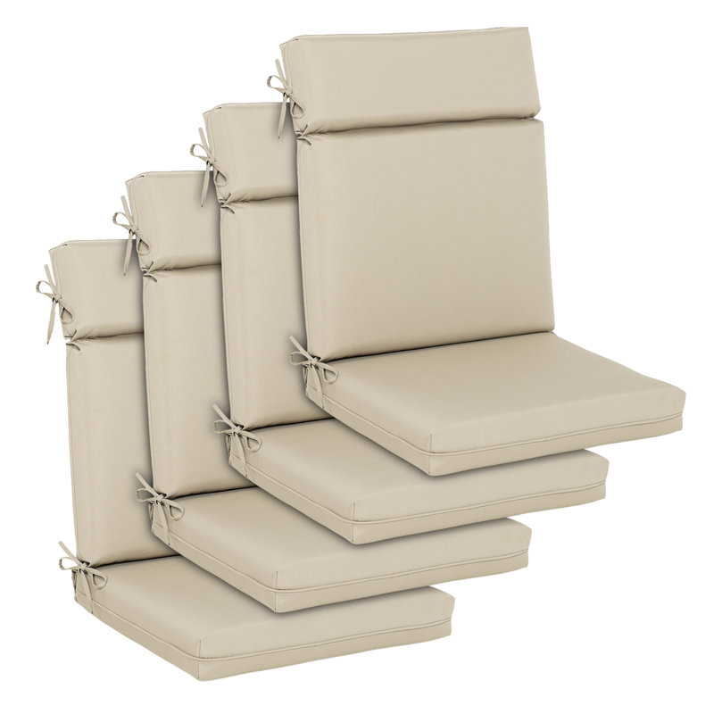 Outdoor Dining Chair Seat / Back Cushion, 20" x 17", Khaki
