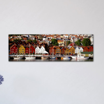 Bergen, Norvège - Reproduction giclée sur toile panoramique