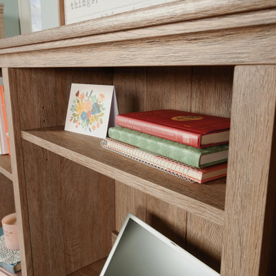 Hutch With Adjustable Shelves, Brown Finish