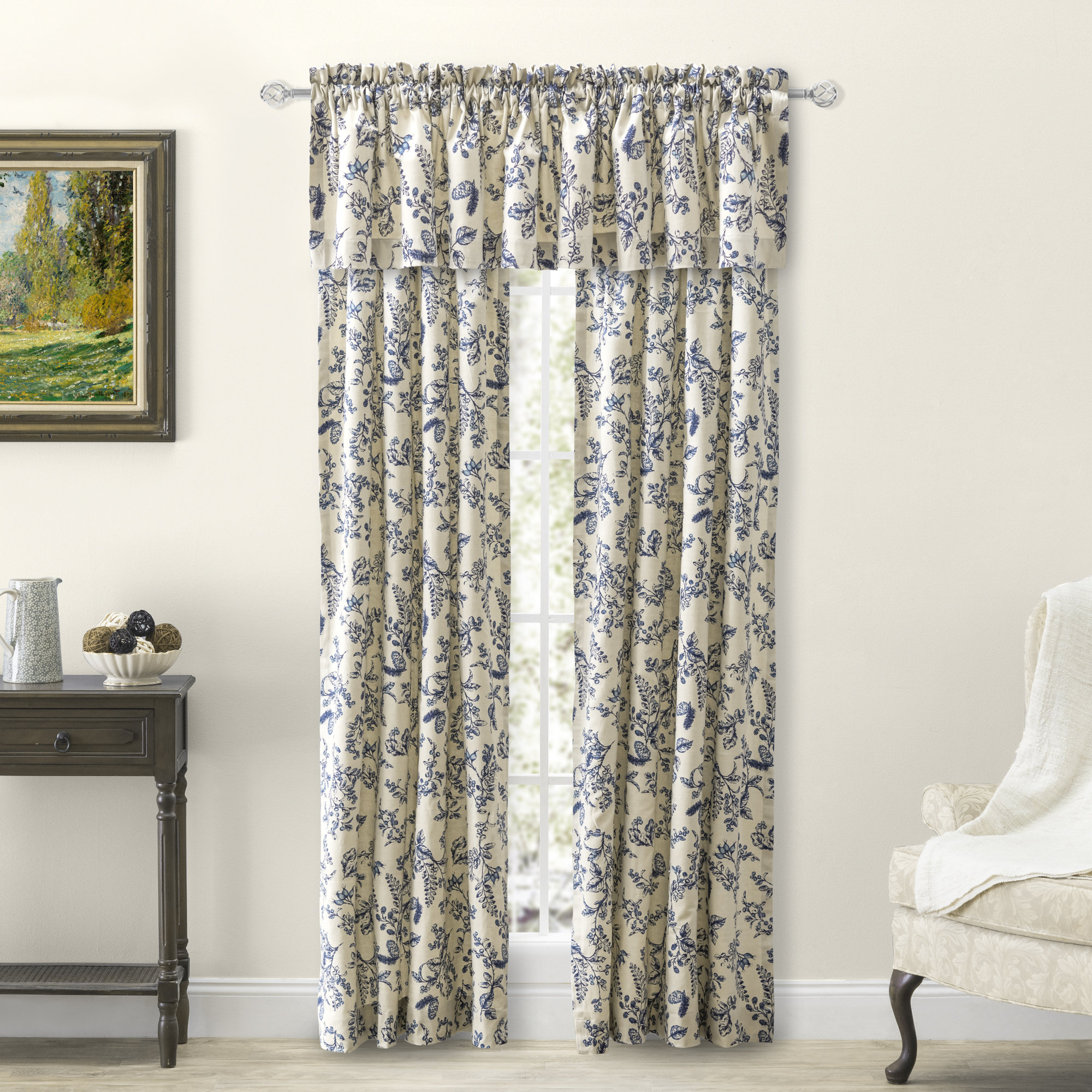 Room Darkening 100% Cotton Curtain, Indigo, 42" W x 63" L