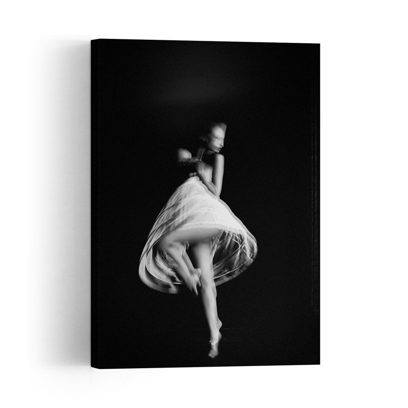 Danseuse éthérée en mouvement - Affiche murale abstraite contemporaine et élégante, H 24 po x l 16 po