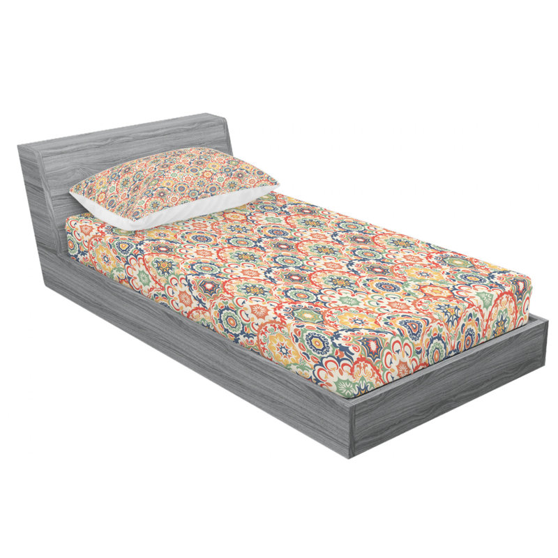 Microfiber Floral Sheet Set, Twin Sheet Set with 1 Pillowcase, Display 4
