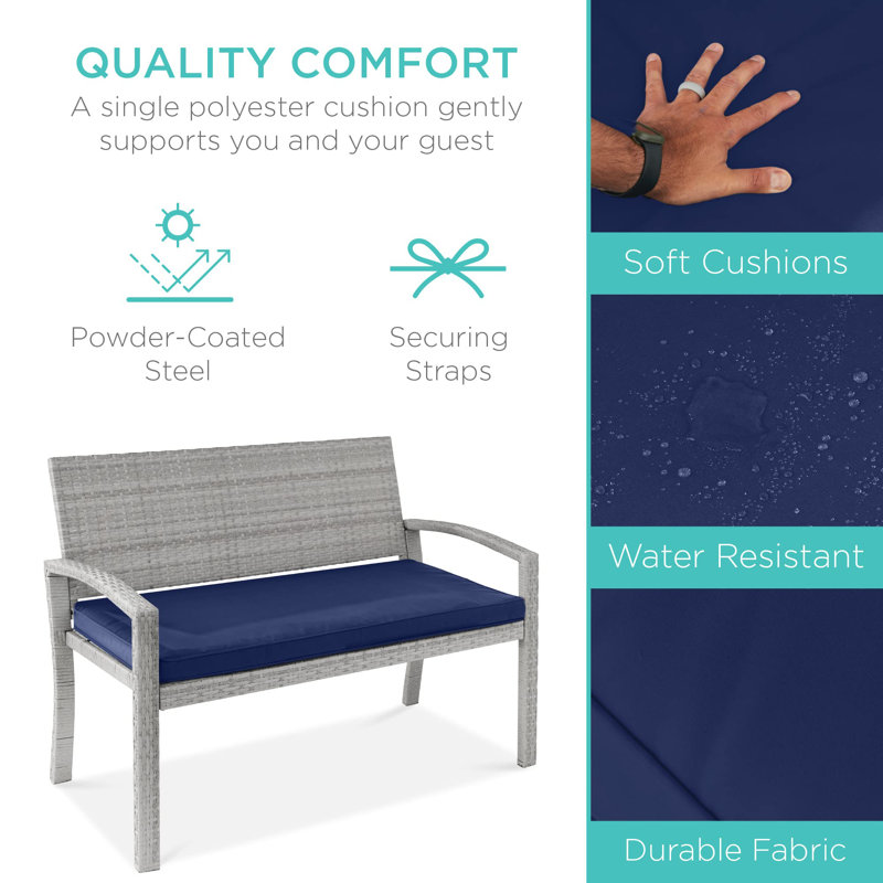 Banc d'extérieur, Gris, Bleu marine