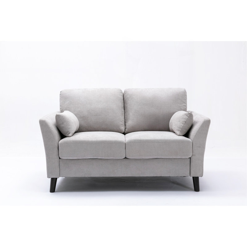 Causeuse tissée 57 po gris clair