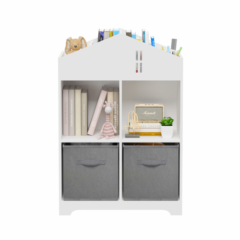 Bibliothèque pour enfant à 2 niveaux avec 2 tiroirs