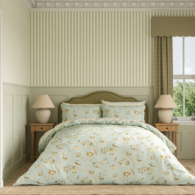 Fruit Aviary Cotton Floral Duvet Cover Set