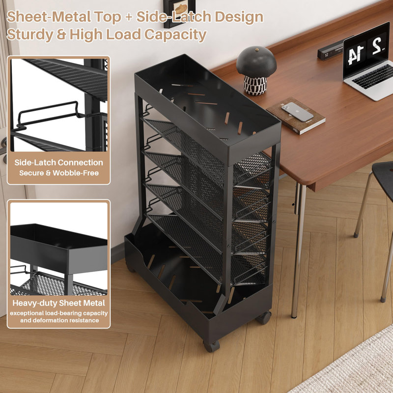 71cm H x 42cm W Book Cart, Black