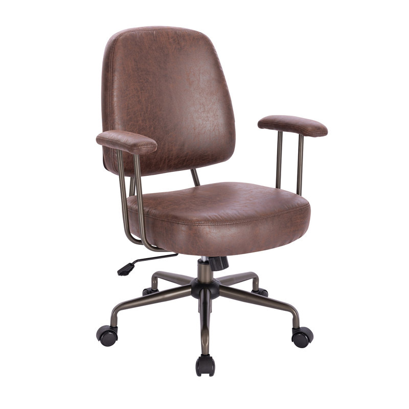 17 Stories Rouet Suede Task Chair, Coffee