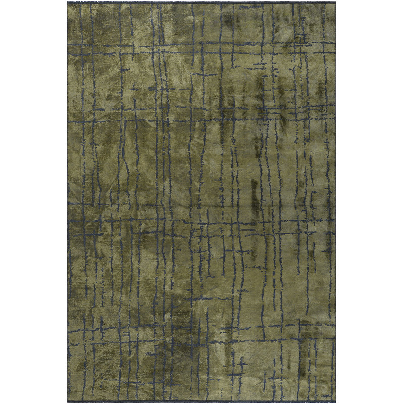Rapture Green Abstract Luxury Area Rug, Rectangle 7'10" x 9'10"
