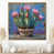 Toile avec cadre flottant or