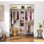 Ensemble de rangement en bois avec tour, 3 tiges de suspension, tablettes supérieures réglables, convient aux espaces de 5 à 9 pi. Large, blanc pur-101022001