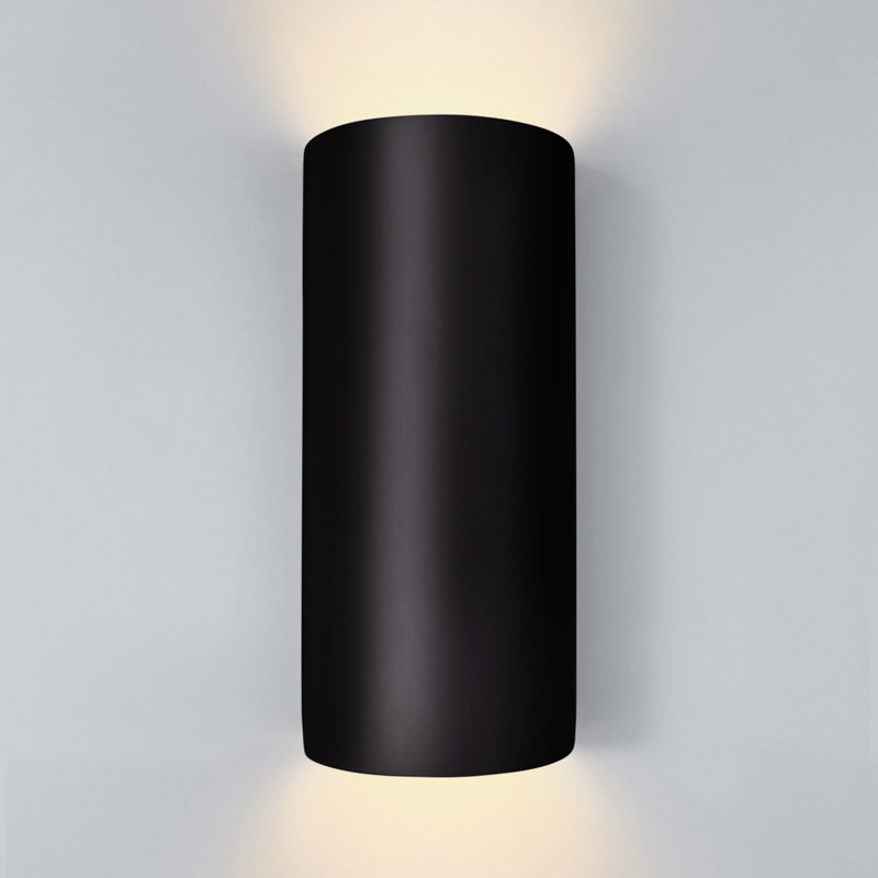 Applique murale cylindrique Chios Up Down, Non, H 12 po x l 5,25 po x P 4 po, Noir, noir, noir, noir