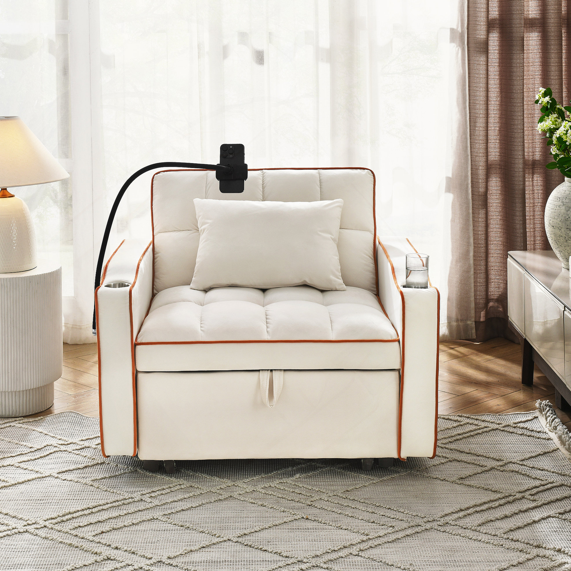Latitude Run® Convertible Sleeper Chair Sofa Bed Adjustable Pull Out ...