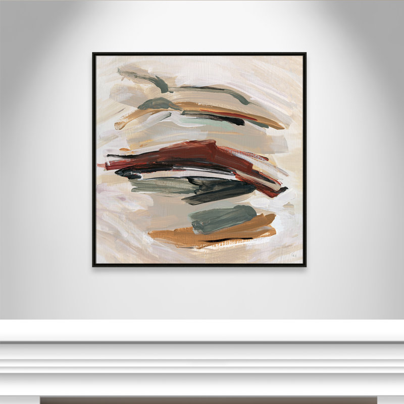 «Carmina Spring Shadows» par Susan Jill - peinture sur toile à cadre flottant, H 37,5 po x l 37,5 po, Espresso