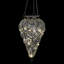 Lanterne suspendue en forme de larme solaire en verre et en métal avec 15 guirlandes de lumières DEL blanc froid Exhart, 7 x 24 po Exhart-1133063187