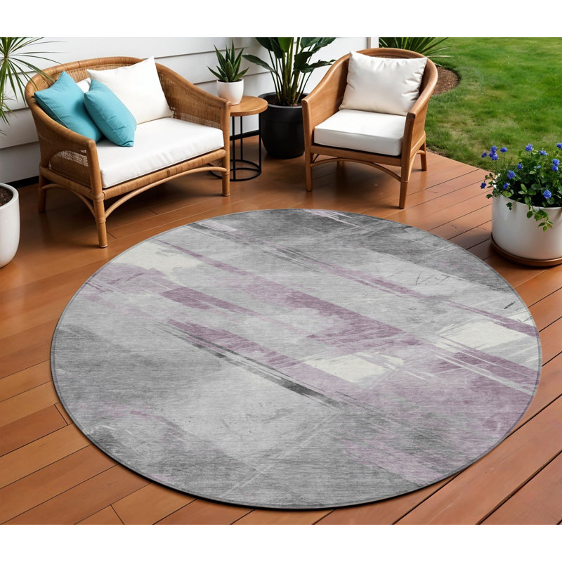 Tapis lavable à rayures 8 po