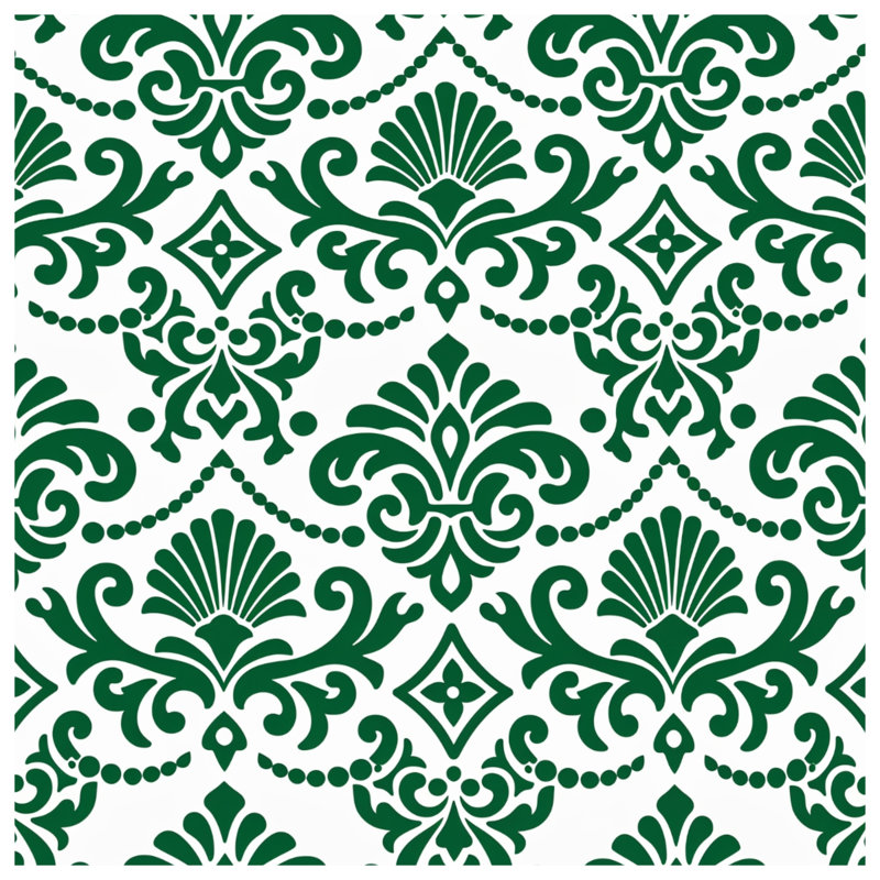 Coussins décoratifs Green Damask, 20 x 20 inches
