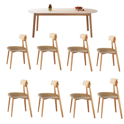 Oval home rock plate dining table sets