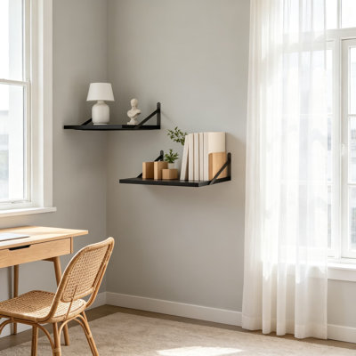 Deep Floating Shelves for Wall, Large Capacity MDF Shelf with Thick Board, Holds Heavy Items, Versatile Wall Mounted Shelves for Bathroom, Kitchen, Bedroom, Living Room, and Office