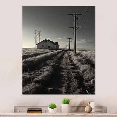 «Black and White Power Lines Horizon» sur