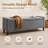 Velvet Upholstered Storage Bench Entryway Bench with Large Storage-575796067