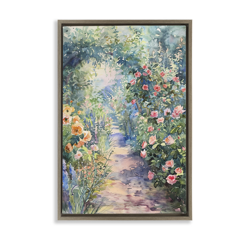  Toile flottante encadrée Spring Garden Archway par LSR Design Studio, Cadre flottant orme Montalcino, H 25 po x l 17 po
