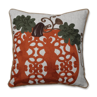  Coussin décoratif brodé citrouille