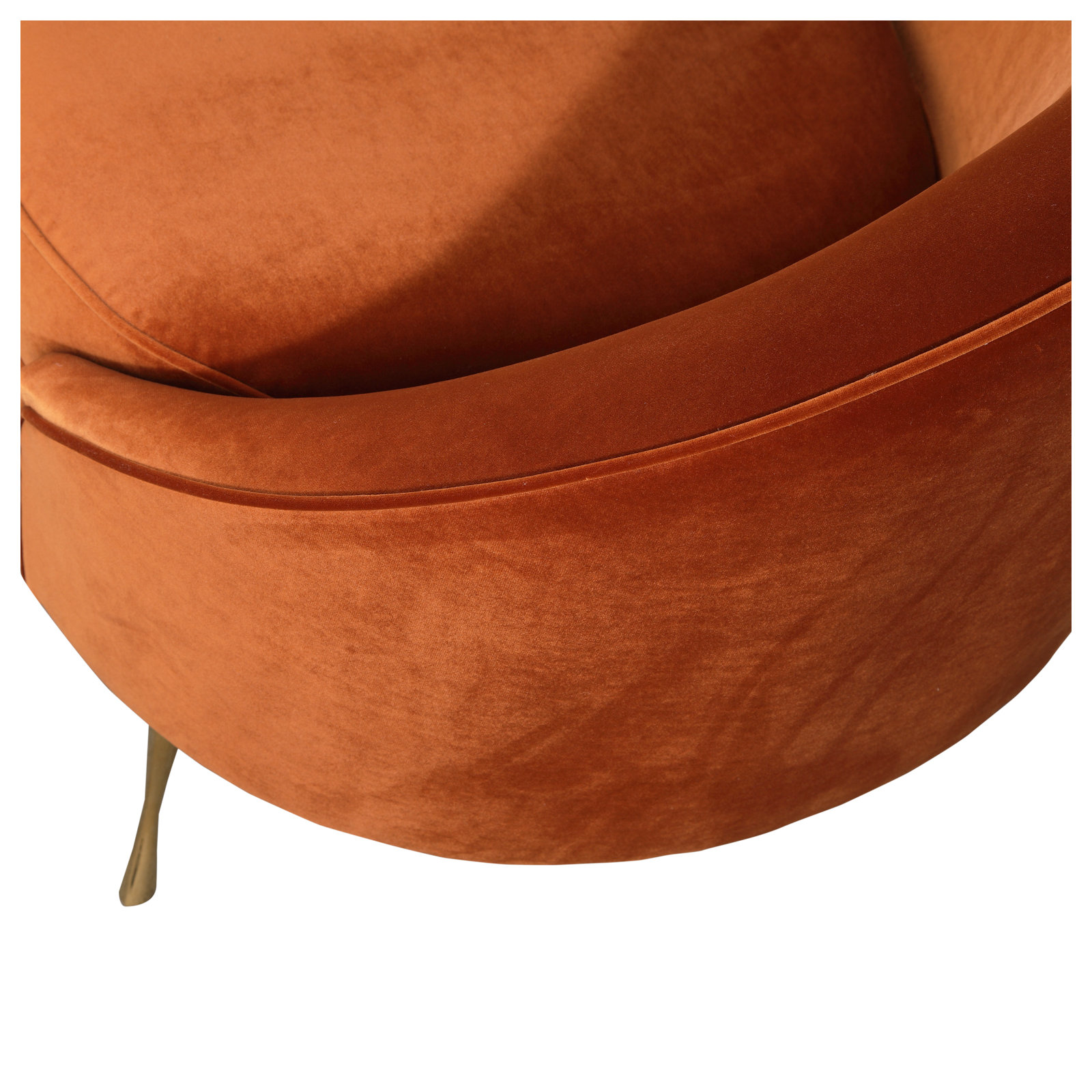 Nikita 66" Curved Upholstered Chaise Lounge, Ember Performance Velvet