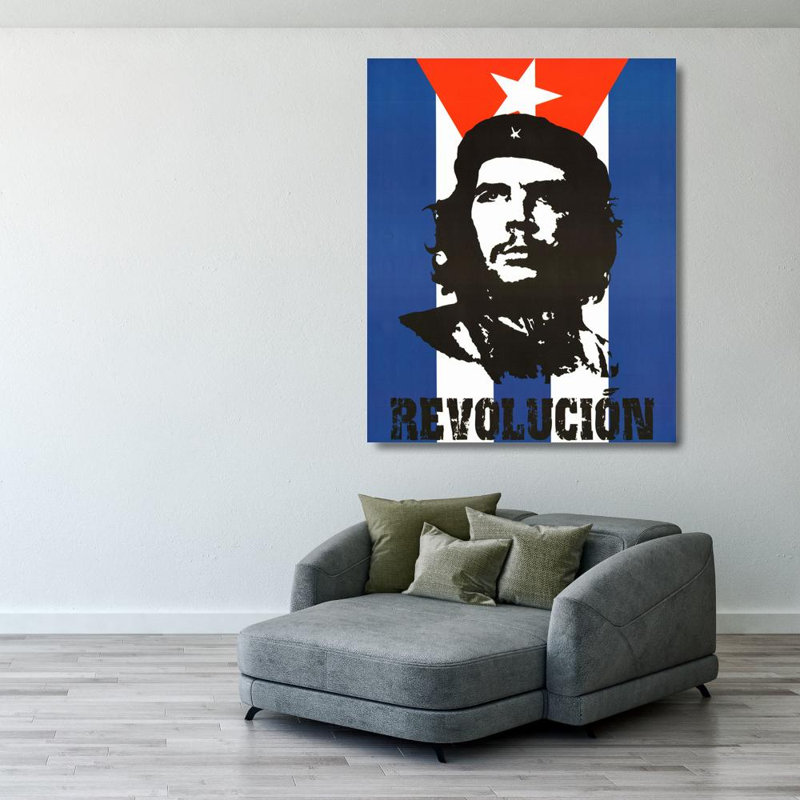 Che Guevara Revolucion (drapeau), H 35 po x l 28 po
