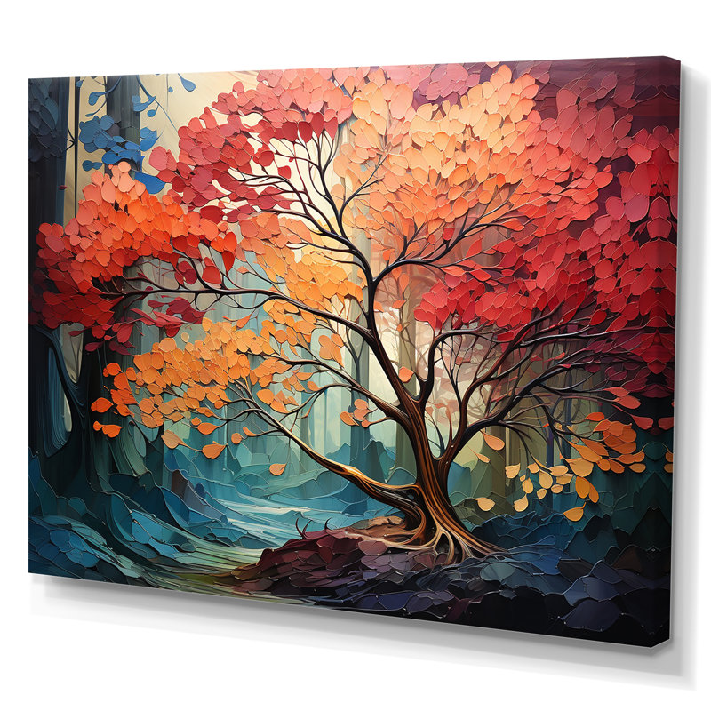 Expressionniste de l'arbre Raimbow I, Toile tendue, H 30 po x l 40 po x P 1,5 po