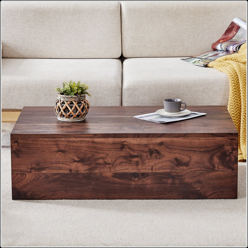 Table basse 39,3 x 23,6 x 12 po en bois aggloméré à grain de bois - Design luxueux, décor de salon parfait avec texture tendance