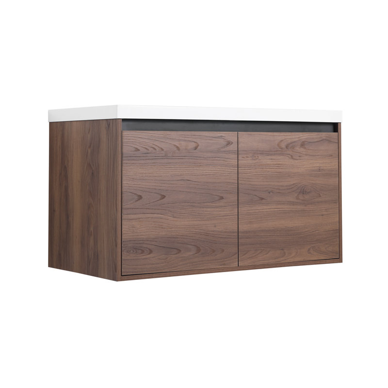 Ensemble de meuble-lavabo brun avec comptoir en résine 36 po et 2 portes Brown