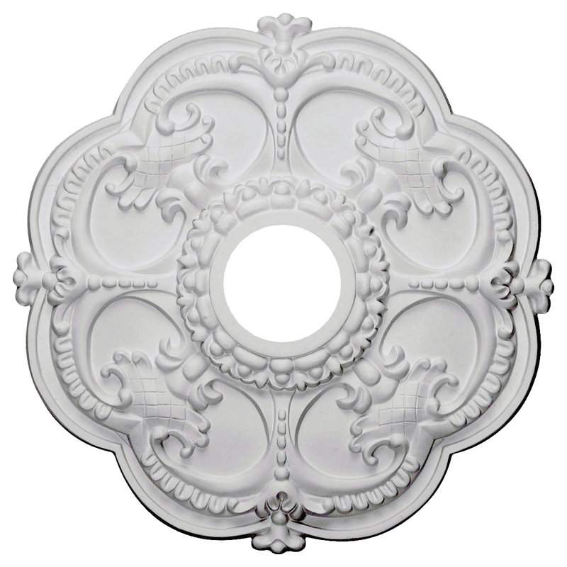 Médaillon de plafond Endurathane Hamilton, DE 17 3/8 po x P 1 3/4 po (convient aux auvents jusqu'à 3 3/4 po), fini peint craquelé peint à la main