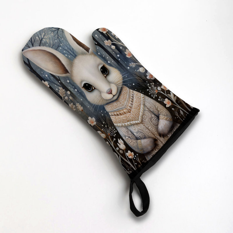 Couvre-lit en coton Folk Art Hare