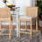 Colombano Modern and Contemporary Natural Wood and Rattan Counter Stool