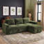 Canapé-lit modulaire en forme de L Hoelscher avec rangement - vert-361395940