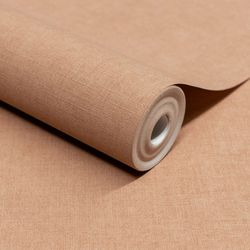 Inia Collection Textile Plain Wallpaper Roll, Teracotta Red
